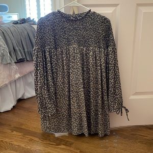 Zara floral, long sleeve mini dress TRF